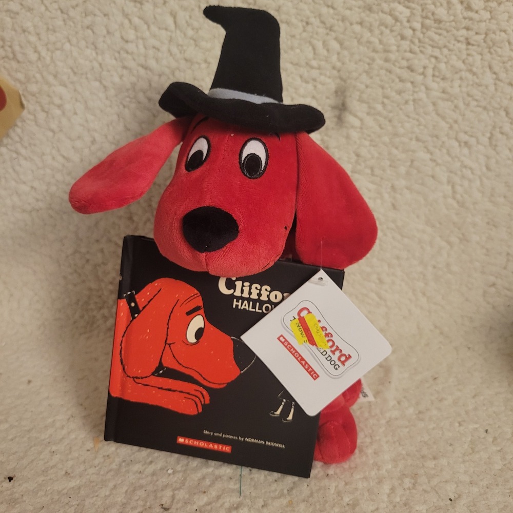 Kohl's Cares Clifford Halloween Plush Book Set Kids OS Red New Witch‎ Hat Cape